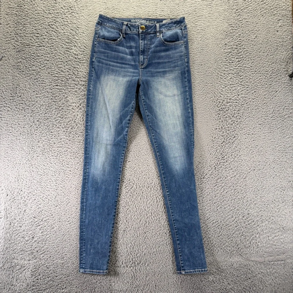 American Eagle Outfitters Jeans Women 10 Blue Cotton Denim Jegging Faded Stretch